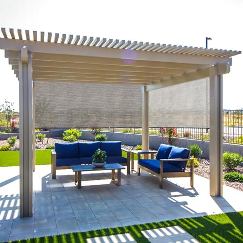 JXXXN Tissu d'ombrage à 90 % avec œillets pour jardin, terrasse, pergola, terrasse (moka, 3 x 33 m)