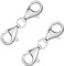 2 Stück Sterlingsilber Kettenverschluss Doppelöffnung Verkürzer Verschluss für Armbänder Karabinerverschluss 925 Sterling Silber für Halskette Kettenverbinder DIY Schmuck