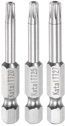 sourcing map 3pcs TT20-TT27 Star 7 Point Screwdriver Bit 1/4 Hex Shank 2 Length Magnetic Security Torx Screw Driver Power Tool