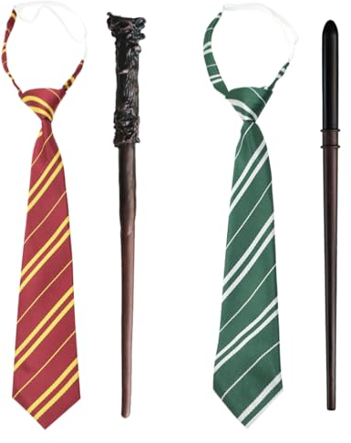 JSTHHTT Baguette Magique, Costume de Magicien Enfant, Cosplay Potter Ensemble, Deguisement Potter Enfant, Kit Robe Sorcier d'accessoires pour Halloween Fête Carnaval Party Noël