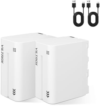 VILTROX NP-F970 Batterie 2 Pack Batteries de Rechange 6600mAh pour F970 F960 F950 F770 F750 F570 F550 F330 Batterie Rechargeable Compatible avec Moniteur de Caméra/Lampe vidéo LED Godox Neewer