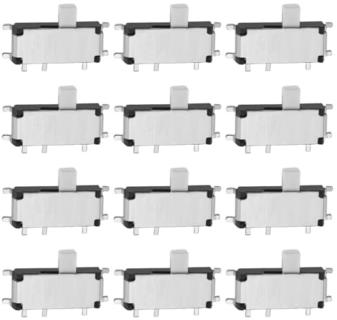 EMSea MSK12C01 Kippschalter, horizontal, weißer Kopf, 1,5 H, 7-poliger Mikro-Schiebeschalter, Netzteil, Schalter für MP3- und Leiterplattenreparatur, Ersatzschalter, 40 Stück