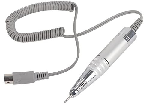 Nail Drill Handle 35000RPM Nail Drill Replacement Handpiece Quiet Nail Drill Handpiece for Electric Nail Polishing Machine, with Forward/Reverse, with 5 Pins Jack