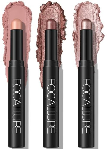 3PC Creme Lidschatten Stick,Heller Lidschattenstift Crayon Set,Matt und Schimmernder Augen Make up Set,Langanhaltendes Wasserfester Lidschatten Makeup Pen Werkzeug. (#13#14#15)