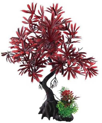 Swell Red Palm Tree Artificial Plant Aquarium Décor