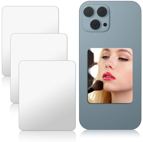 4 Stück Mini Spiegel zum Aufkleben für Smartphone - Aufklebbarer Schminkspiegel-Aufkleber Auf Der Rückseite Der HandyhüLle - Flacher Spiegel für Die RüCkseite des Handys