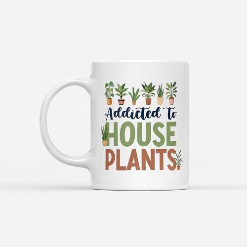 DV DESIGN 1 x Addicted to House Plants Mug - Cactus Collecting Plant Pots Fan House Warming Hobby Men Women Gift Drinks Cup #82325