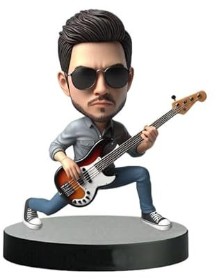 mydedor Individuelle Wackelkopf-Figur, individuelle Puppe, Musikinstrument, Spielpartner, benutzerdefinierter Wackelkopf, handgefertigter Wackelkopf, personalisierte Basis auf Ihrem Foto
