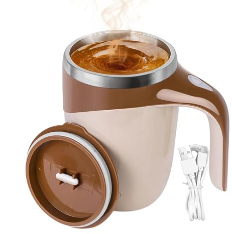 Taza de café con agitación magnética automática, taza de mezcla automática, taza de viaje magnética silenciosa de velocidad de agitación eléctrica, taza de viaje extraíble con tapa