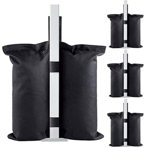 4 Gazebo Sand Weights Bags,Gazebo Weights,800d Sand Bags without Sand,Stitched Sand Weight Bags SandBags Weights for Pop up Canopy Tent, Patio Umbrella Gazebo,Outdoor Sun Shelter Umbrella - Black