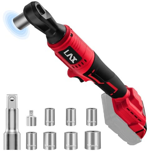 3/8 Brushless Ratchet Wrench Set for Milwaukee 18V Battery, Electric Cordless Ratchet, 1/4 Adapter, 3 Extension Bar & 7 Sockets (Battery not include)