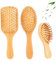 3 Stück Natur-Haarbürste aus Bambus, Nachhaltiger Bambus mit Antistatischer Kopfmassage - Quadratisch, Oval & Mini-Oval Design für trockenes/gewelltes/empfindliches Haar,Damen und Herren