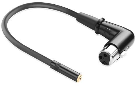 JSADZKJ Rechtwinkliges XLR Weiblich auf 3.5mm Weiblich Adapterkabel 90 Grad XLR auf 1/8 TS Mikrofonkabel,xlr auf 3.5mm Kabel (nur Mono) für Mikrofon,Verstärker,Mischpult-30cm (XLR Weiblich)