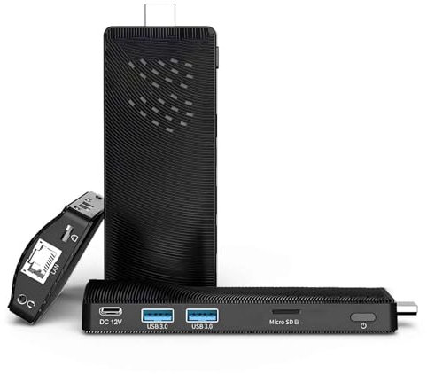 HEIGAOLAPC Mini PC Stick Win 10, Fanless Mini Computer, Pentium N4200 4GB 64GB eMMC (1.1 GHz), USB 3.0 X 2, HDMI, RJ45 LAN Supporto 4K 60Hz, WiFi BT 5.0 per Aziende, Case, Uffici