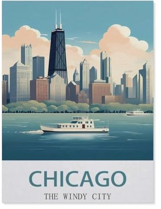 Puzzle 1000 Teile Erwachsene Puzzle Holz Puzzle Klassisches 3D Puzzle，Chicago, USA, The Windy City，DIY Collectibles Moderne Wohnkultur（75x50cm）-DX46