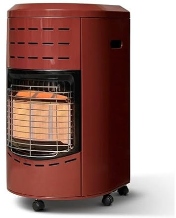 FAVEX - Chauffage d'appoint gaz Calgary Rouge brique - Intérieur - Brûleur céramique Infrarouge - 3 Puissances de Chauffe - Jusqu'à 40 m², Acier