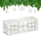 Relaxdays Weihnachtskugeln im 76er Set, Kunststoff, glitzernde, Matte, glänzende Baumkugeln, Christbaumschmuck, weiß