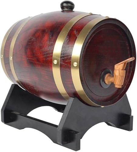 Eichenfass Eichenholz Weinfass, Vintage-Stil Tisch-weinspender, Zum Aufbewahren Von Whisky, Wein, Essig, Bier Mini Weinfass, F, 10L