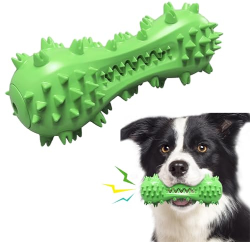 Hundespielzeug, Kauspielzeug für Hund Welpen, Kauknochen als Zahnpflege & Kauspielzeug für Hund, Interaktives kauknochen Hunde Spielzeug Für Große Mittelgroße Hunde und Welpen, Grün