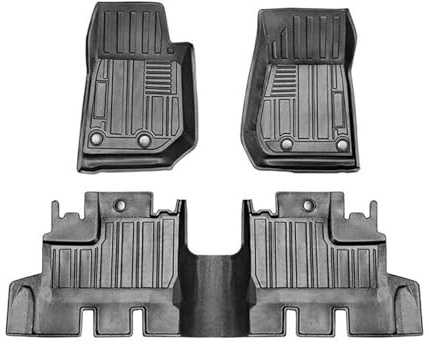 Auto-Fußmatten Für Jeep Für Wrangler JK/JL (2007–2017, 2018–2021), Für Sahara Für Rubicon (2-türig, 4-türig), Allwetter-Fußmatten, Rutschfest Autofußmatten(SCHWARZ 2)