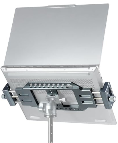 LEAPLIEXT Laptop Stand for Tripods, Aluminum Construction, 1/4 and 3/8 Ports, Arca-Swiss Quick Release System, Anti-Slip Heat Display, Studio Live, Media Production, Outdoor Laptop Fixed Scenes