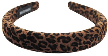 axy Haarreif mit Stoff gepolstertes Candy Colours - Wunderschön Stirnband Haarschmuck Haarreifen HRK7 (Leo-Braun)