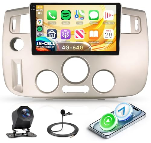 Rimoody 4G+64G Radio Coche Android para Renault Scénic 2003-2009 Carplay Android Auto Wireless 9 Pantalla IN-Cell con FM/RDS/EQ Navi GPS Bluetooth WiFi Controles del Volante Cámara Trasera