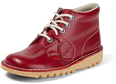 Kickers Womens Kick Hi Classic | Extra Comfortable Added Durability Premium Quality Ankle Boots, Red Light Cream, 6 UK