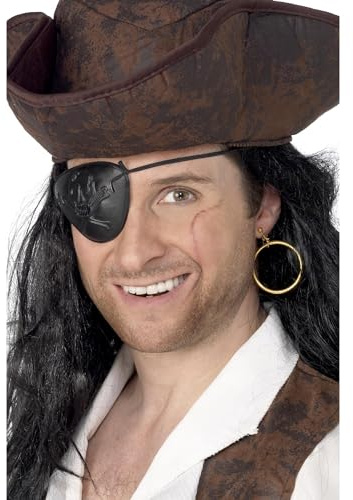 Pirate Eyepatch & Earring, Black