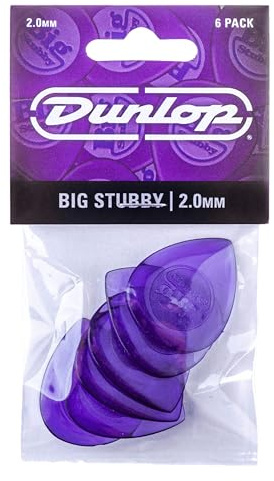 Dunlop 475 Big Stubby Guitar Picks 2.0 mm 6-Pack