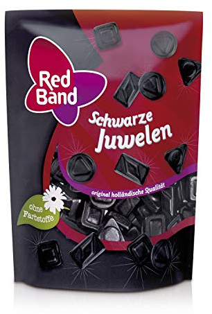 Red Band Schwarze Juwelen - 1er Pack (1 x 200 g Stehbeutel) - Dunkel-aromatisches, Lakritz - Eine wahre Geschmacksexplosion - Holländische Qualität
