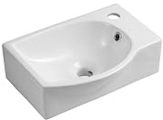 iBathUK | Modern Ceramic Small Cloakroom Basin White Wall Hung Bathroom Sink CA1006