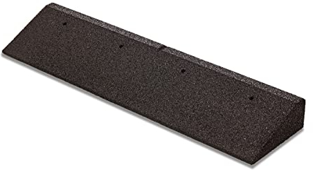 bepco Bordsteinkanten-Rampe, LxBxH: 100 x 25 x 10 mm aus Gummi (schwarz) Auffahrrampe,Türschwellenrampe, mit eingelagerten Unterlegscheiben zur Befestigung