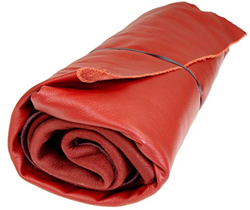 Langlauf Schuhbedarf Lederreste rot 1kg - verschiedene Rottöne - Lederstücke alle Stücke mind. DIN A3 - echtes Leder zum nähen - handverlesene Lederstücke - Leder zum basteln
