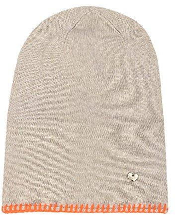 Cashmere Dreams Zwillingaherz Slouch-Beanie-Mütze mit Kaschmir - Hochwertige Strickmütze für Damen - Herz - Häkel-Rand - One Size - warm und weich im Sommer Herbst und Winter