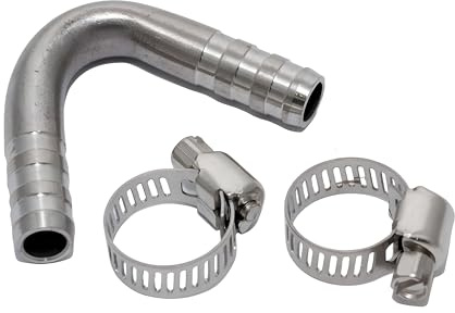 Manguera de gasolina MXT codo 55° Ø 7mm para Vespa PX 80 2T | Ø ext. 10,0 mm, abrazaderas, instalación sin dobleces compatible con Vespa PX 125 2-T, Vespa PX 200 2-T