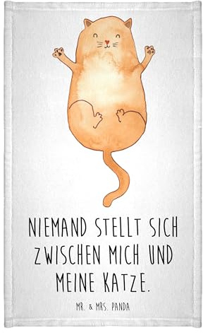 Mr. & Mrs. Panda Gäste Handtuch Katze Umarmen - Geschenk, Beste Freunde, Cat, Gästetuch, Frottier, Katzen, Katzenmotiv, zauberhaft, Sport Handtuch,