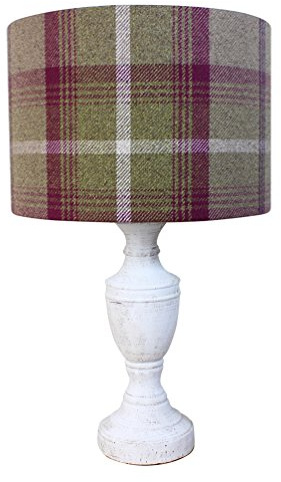 Heather Balmoral Tartan Check Drum Lampshade (40 cm Diameter x 25 cm High Table/Standard Lamp)