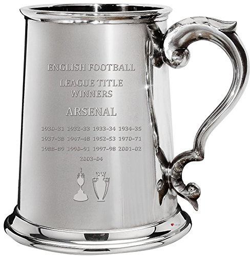 I LUV LTD 1 Pint Tankard for Arsenal Premiership & 1st Division English Football Titles Pewter Beer Mug