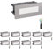 ledscom.de 10 Stück LED Treppenlicht/Wandeinbauleuchte für innen und außen, eckig, edelstahl, 123 x 60mm, warmweiß
