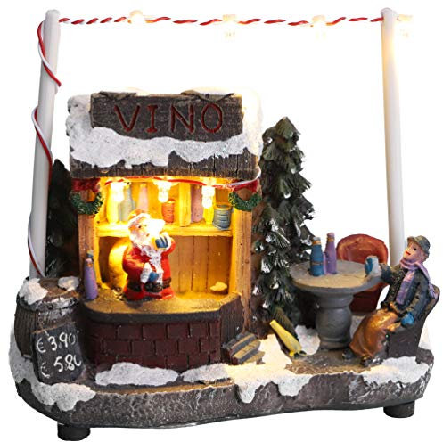 Christmas Concepts® - Escena de Mercado navideño con luz LED de 5 / 13 cm (Cabaña de Vino)