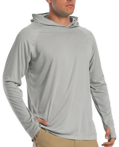 TACVASEN Herren UV-Schutz Hoodie Kapuzenpullover UPF 50+ Langarm Shirt mit Daumenloch