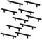 Set of 10 NUZAMAS Matt Black Cabinet Door T-Handles and Pulls, Furniture Drawer Handles, Zinc Alloy, 150mm Long, Kitchen Cabinet Wardrobe Knobs Bars, Center to Center 96mm