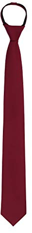 WANYING Reißverschluss Krawatte 6cm Schmalen Krawatte für Herren Vorgebunden Security Sicherheits Krawatte Casual Business Länge 48cm - Einfarbig Bordeaux Rot