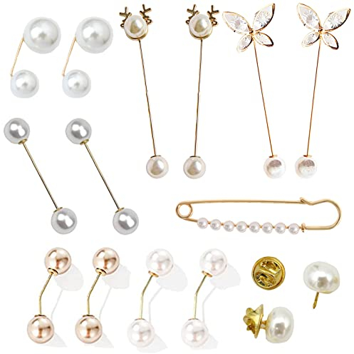 Canzoon Broche Perlas De Moda 15Pcs Imperdibles Broches Decorativos Broche Vestidos Para Accesorios De Vestido De Mujeres Chicas(Oro,Camello Dorado)