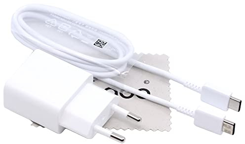 Ladegerät für Samsung Galaxy Tab S5e S6 S7 15W USB-C mit mungoo Tuch | USB-C, 15W 2A Power Delivery, mit Kabel, für Tab S5e/S6 (Lite)/S7 (Plus/5G), Ersatz für EP-T1510, mit mungoo Tuch