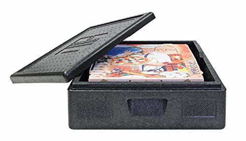 Pizzabox m. Deckel, Isolierbox 410x410x165mm, Thermobox, Transportbox, Top-Box