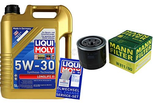 QR-PARTS 69389490 Filter Set Inspektionspaket 5 Liter Motoröl Longlife III 5W-30 MANN-FILTER Ölfilter