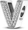 Pandach Damen Charm Anhänger Buchstabe V für Armband 925 Sterling Silber Charms Beads passend für Armband und Halskette, Kompatibel mit Europäischen Armbändern für Frauen Mädchen