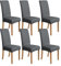 Amazon Basics Lot de 6 housses de chaise de salle à manger extensibles, gris foncé, uni